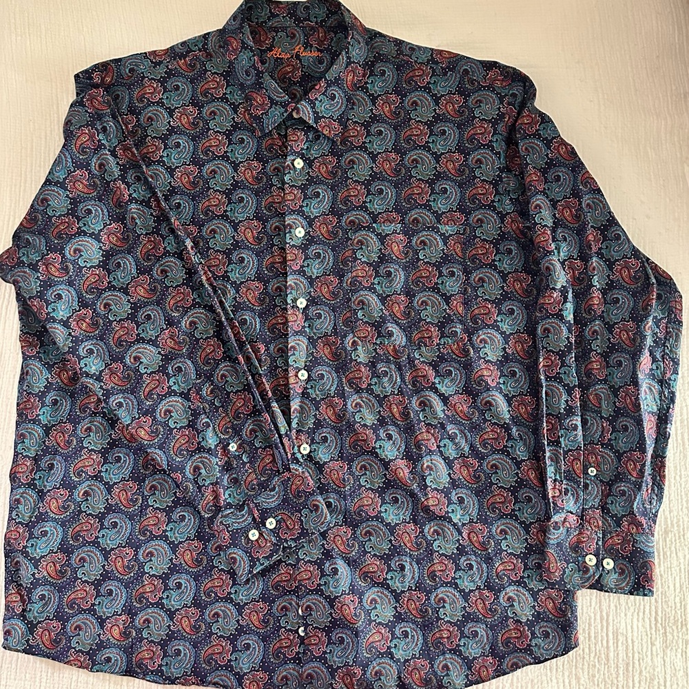Alan Flusser Men's Paisley Shirt - Blue and Red
